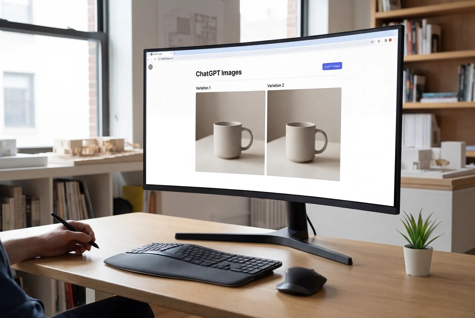 AI驱动的创意工作区展示了GPT Image 1.5界面和多个图像变体